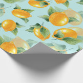 Waterverf met citroenen en bladeren. Slijpen Cadeaupapier (Hoek)