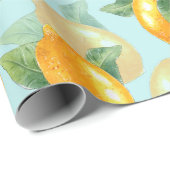 Waterverf met citroenen en bladeren. Slijpen Cadeaupapier (Rol Hoek)