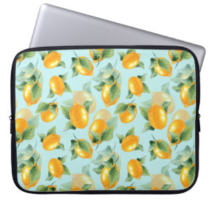 Waterverf met citroenen en bladeren. Slijpen Laptop Sleeve