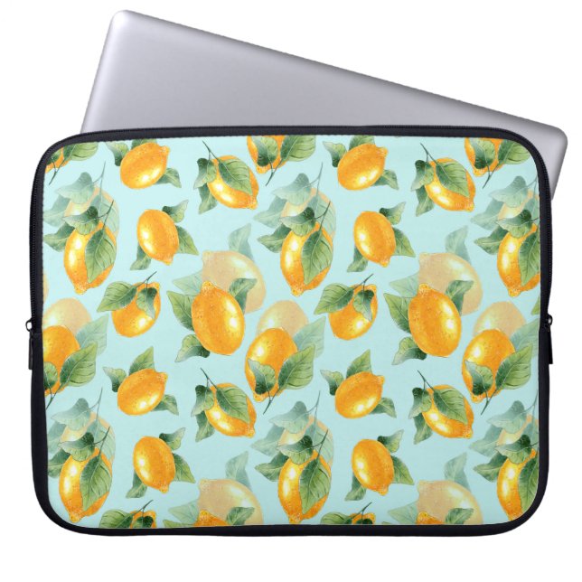 Waterverf met citroenen en bladeren. Slijpen Laptop Sleeve (Voorkant)