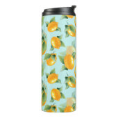 Waterverf met citroenen en bladeren. Slijpen Thermosbeker (Gedraaid links)