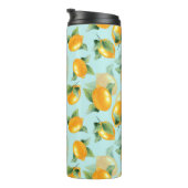 Waterverf met citroenen en bladeren. Slijpen Thermosbeker (Geroteerd rechts)