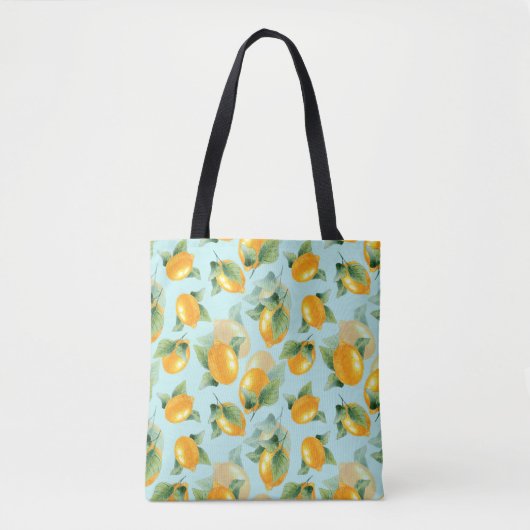 Waterverf met citroenen en bladeren. Slijpen Tote Bag (Voorkant)