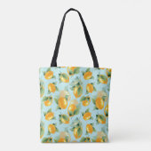 Waterverf met citroenen en bladeren. Slijpen Tote Bag (Achterkant)