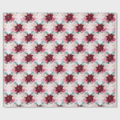 Waterverf met de Bourgogne kerst-Poinsettia Cadeaupapier (Vlak)