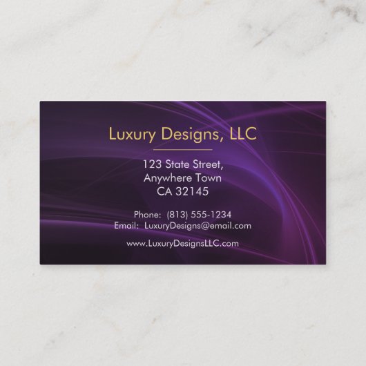 Waterverf met de gouden marmer van de lavender visitekaartje (Achterkant)