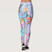 Waterverf met de hand geschilderd Butterflies paar Leggings (Achterkant)
