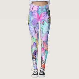 Waterverf met de hand geschilderd Butterflies paar Leggings