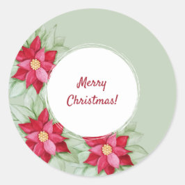 Waterverf met de hand geschilderd voor Kerstmis Po Ronde Sticker
