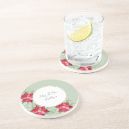 Waterverf met de hand geschilderd voor Kerstmis Po Zandsteen Onderzetter