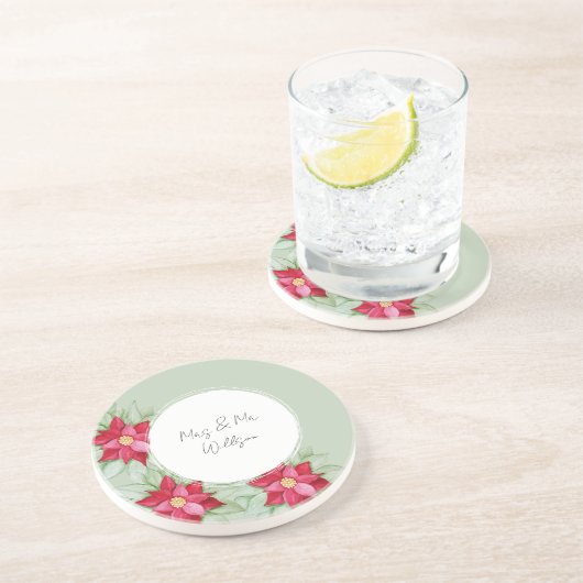 Waterverf met de hand geschilderd voor Kerstmis Po Zandsteen Onderzetter (Zijkant)