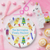 Waterverf met de hand geschilderde Popsicles Summe Papieren Bordje (Feest)