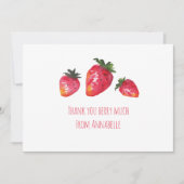 Waterverf met de hand geslepen aardbeien Lentbesse Bedankkaart (Voorkant)