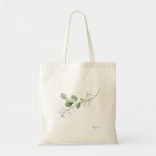Waterverf met de hand getrokken botanische bridesm tote bag