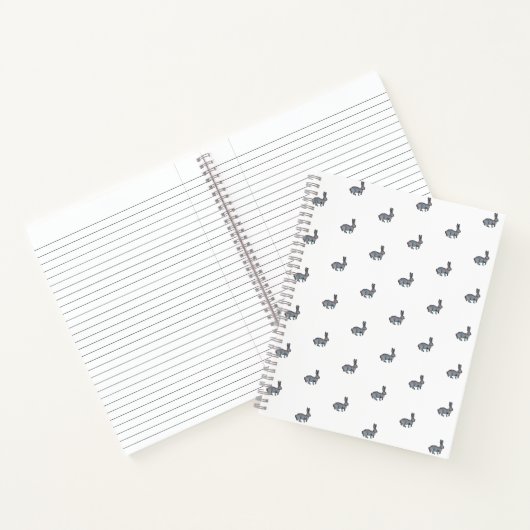 Waterverf met de hand getrokken konijn notitieboek (Binnen)