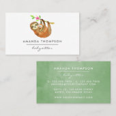 Waterverf met de naam Babysitter Visitekaartje (Voorkant / Achterkant)