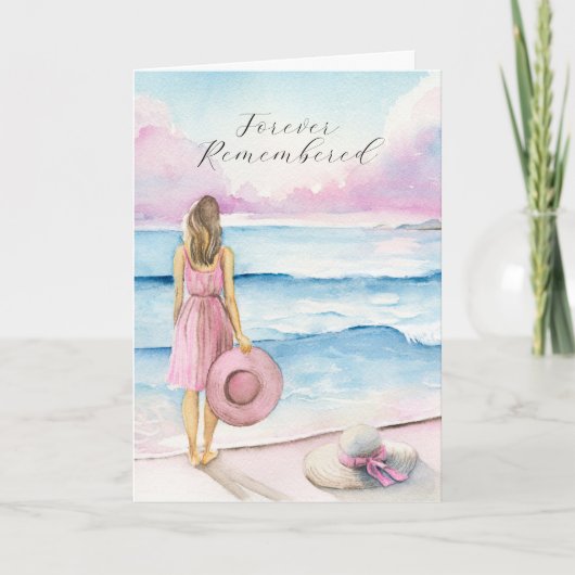 Waterverf met de Shoreline Sympathy Card Aankondiging (Voorkant)