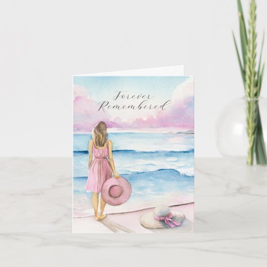 Waterverf met de Shoreline Sympathy Card Aankondiging (Voorkant)