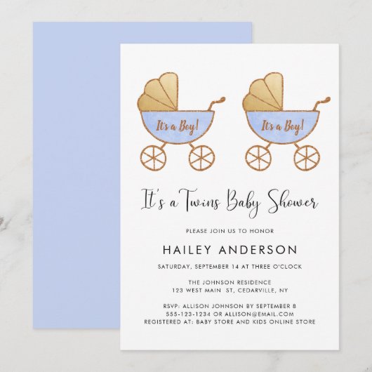 Waterverf met dubbele cabine Baby shower Kaart (Voorkant / Achterkant)