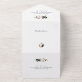 Waterverf met een bloeiende geometrische bruiloft all in one uitnodiging (Buitenkant)