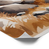 Waterverf met een houten huis poster (Hoek)