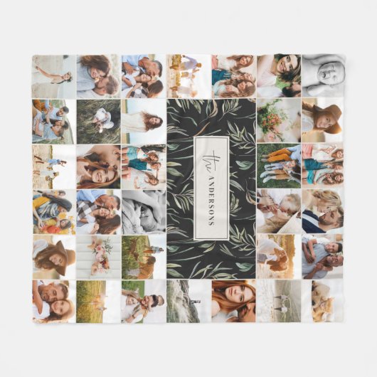 Waterverf met elegant 38 foto moderne familie fleece deken (Voorkant (Horizontaal))