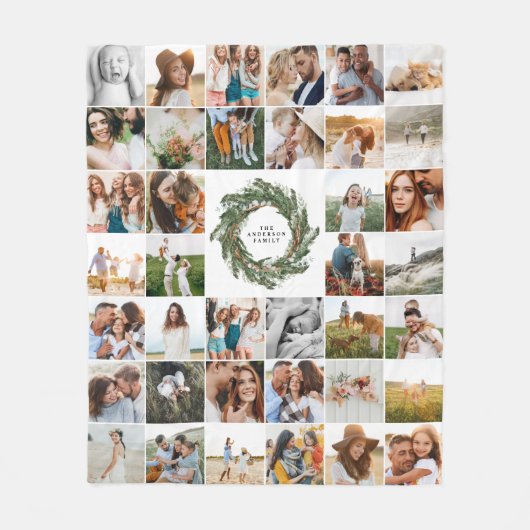 Waterverf met elegant 38 foto moderne familie fleece deken (Voorkant)