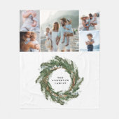 Waterverf met elegant 5 foto moderne familie fleece deken (Voorkant)