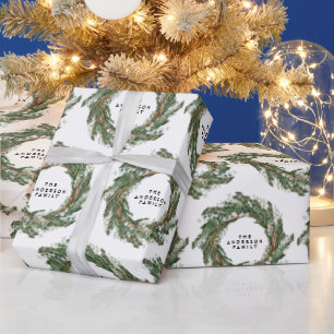 Waterverf met elegante winter op maat cadeaupapier