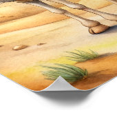 Waterverf met fantasievolle kameel, natuurillustra poster (Hoek)