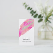 Waterverf met Faux Silver Glitter Brush Strokes Visitekaartje (Staand voorkant)