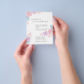 Waterverf met fijne bloemen botanische boho bruilo flyer (Hand)