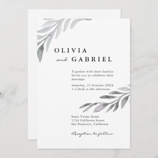 Waterverf met flesje met vruchtbare  kaart (Voorkant / Achterkant)