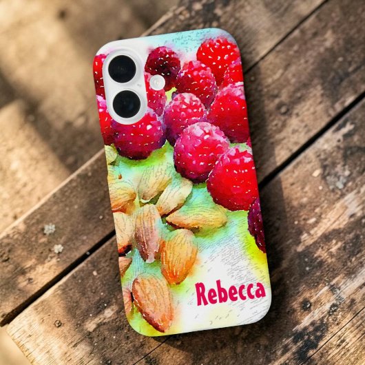 Waterverf met frambozen en amandelen Case-Mate iPhone case