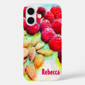 Waterverf met frambozen en amandelen Case-Mate iPhone case (Achterkant)