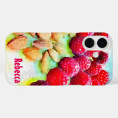 Waterverf met frambozen en amandelen Case-Mate iPhone case (Achterkant (horizontaal))