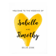 Waterverf met geelzucht welkom huwelijksbrieven