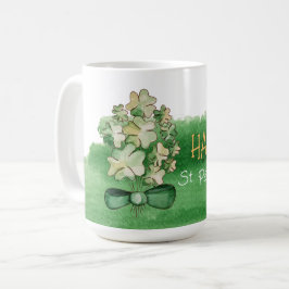 Waterverf met geluks-klavertje vier koffiemok