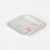 Waterverf met gemetste grasbessen komt bij bruilof papieren bordje (Gebogen)