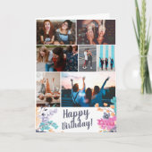 waterverf met gevarieerd wild verjaardagscrens 7 f kaart (Voorkant)