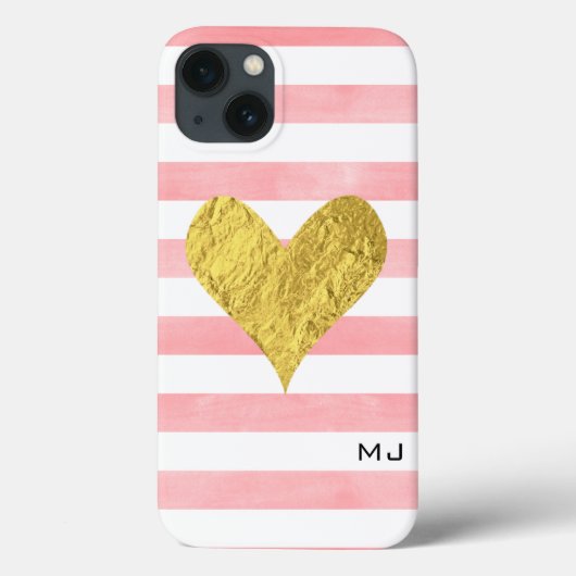 Waterverf met Gold Foil Heart Case-Mate iPhone Case (Achterkant)