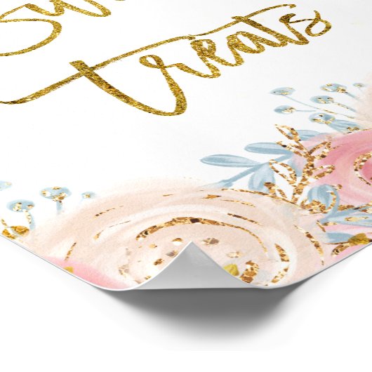 Waterverf met gouden inktschroefster Sweet Trees Poster (Hoek)