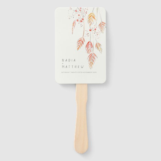 Waterverf met grasbessen handwaaier (Voorkant)