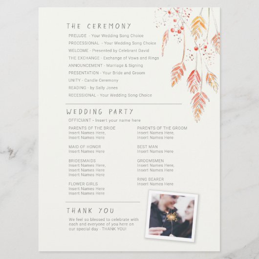 Waterverf met grasbessen programmakaart (Achterkant)