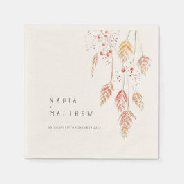 Waterverf met grasbessen servet