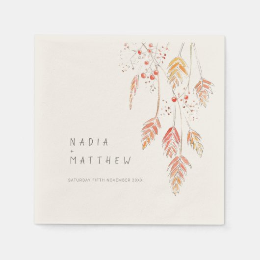 Waterverf met grasbessen servet (Voorkant)