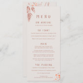 Waterverf met grasbessen (tint terracotta bruiloft menu (Voorkant / Achterkant)