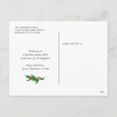 Waterverf met groene buffels met kerstmis feestdagenkaart (Achterkant)