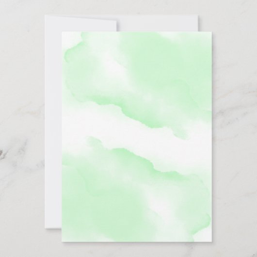 Waterverf met groene gouden  Botanische Baby showe Kaart (Achterkant)