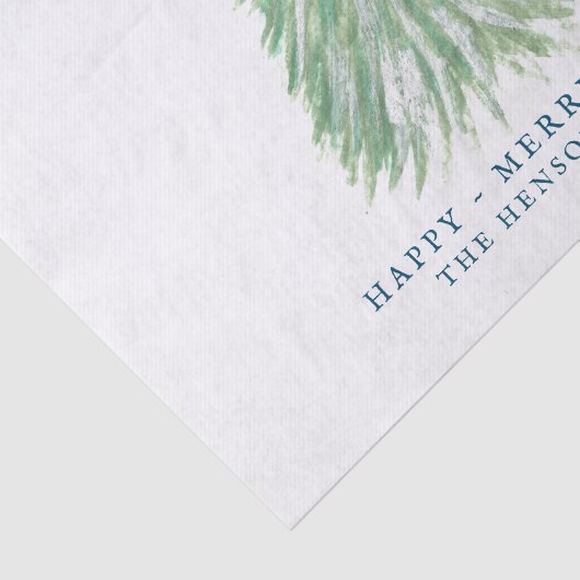 Waterverf met groene kerstbomen tissuepapier (Detail)